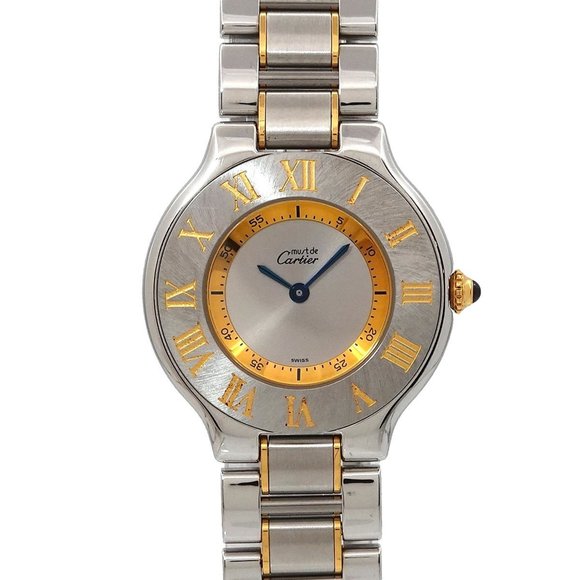 Cartier Must 21 Vantianne Two-tone Watch W10072R6 Boys' Silver Quartz - Picture 1 of 7
